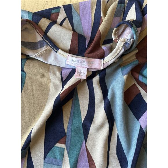 retro boho artsy Women’s Dress Geometric 70s earty art to wear midi fall gypsy - Picture 3 of 6